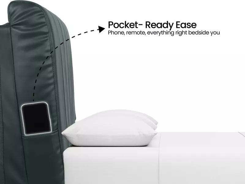 Regal Queen Bed with Bottle Green Leatherite
