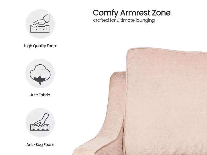 Aster 3 Seater Lounger in Beige Color