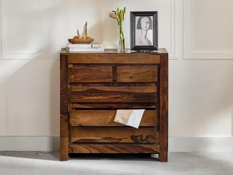 Belle Solid Wood Chest of Drawer with 5 Drawers