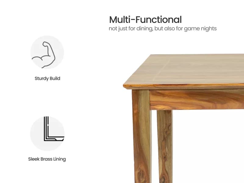 Belle Solid Wood 6 Seater Dining Table