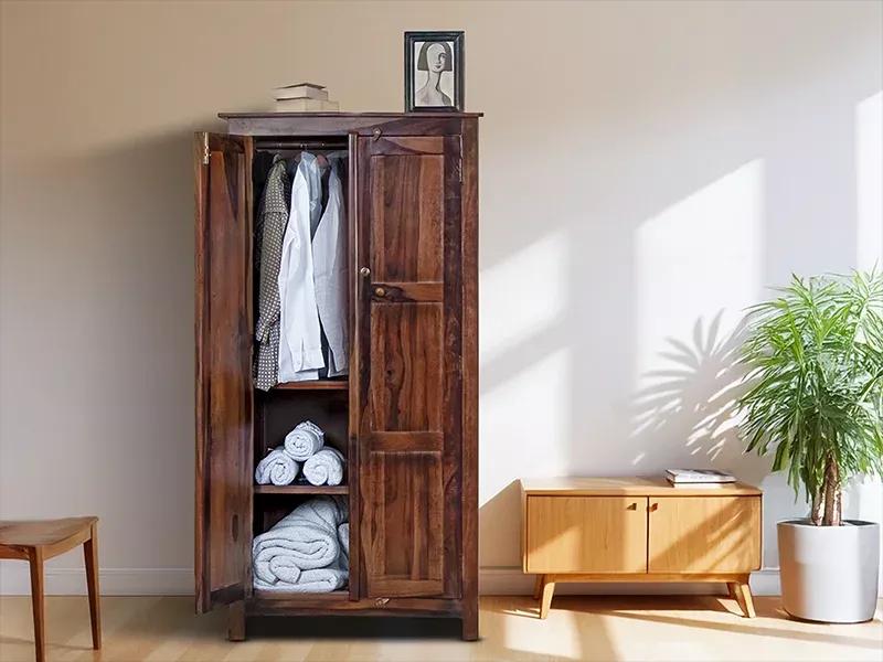 Belle Solid Wood 2 Door Wardrobe