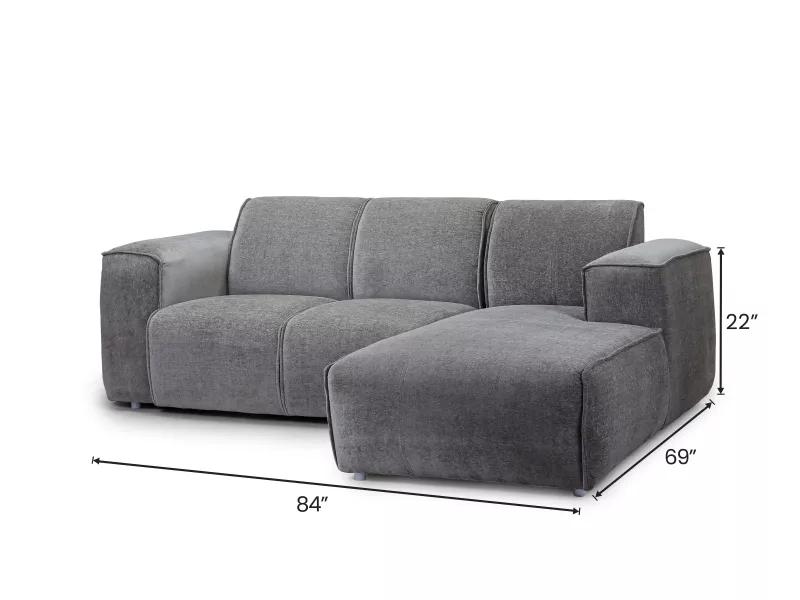 Cosmos L Shaped Sofa in Grey Color
