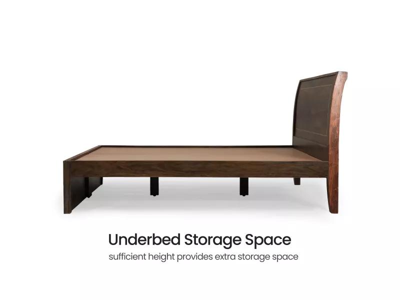 Elara Solid Wood Queen Size Double Bed