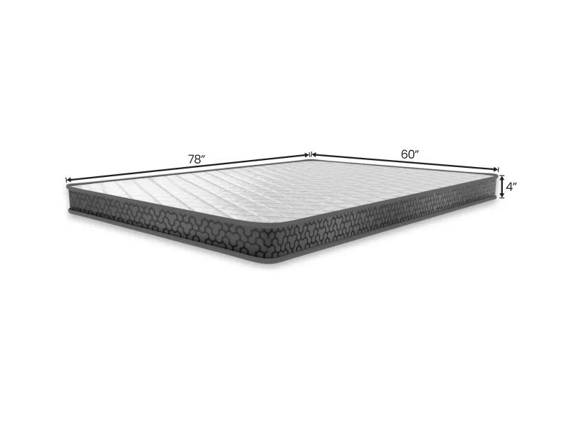 Jade Solid Wood Queen Size Double Bed with 4 Inches Mattress