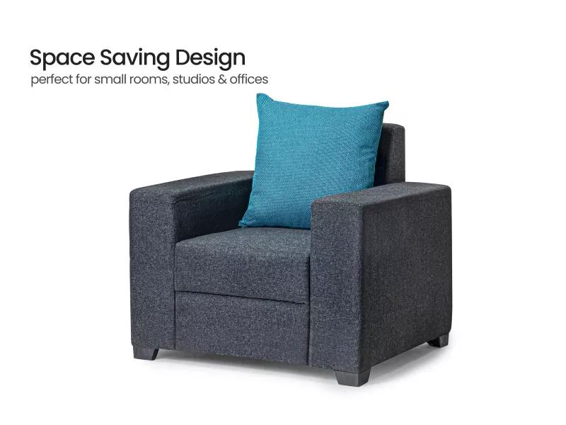 Hugo Upholstered Single Seater Sofa in Livid Color