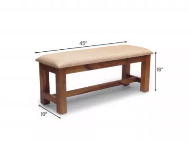 Alexa Solid Wood Bench with Cushioned Top