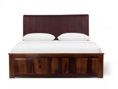 Regal Queen Bed with Dark Chocolate Leatherite