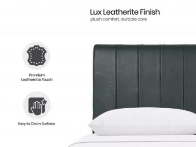 Regal Queen Bed with Bottle Green Leatherite