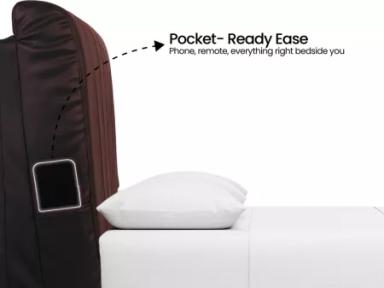 Regal Queen Bed with Dark Chocolate Leatherite