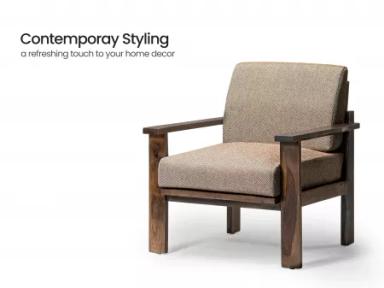 Athena Solid Wood Sofa Set with Coffee Table