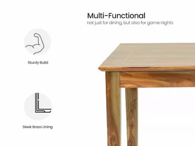 Belle Solid Wood 6 Seater Dining Table