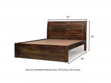 Elara Solid Wood Queen Size Double Bed