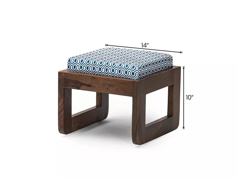 Alexa Solid Wood Coffee Table with 4 Stools