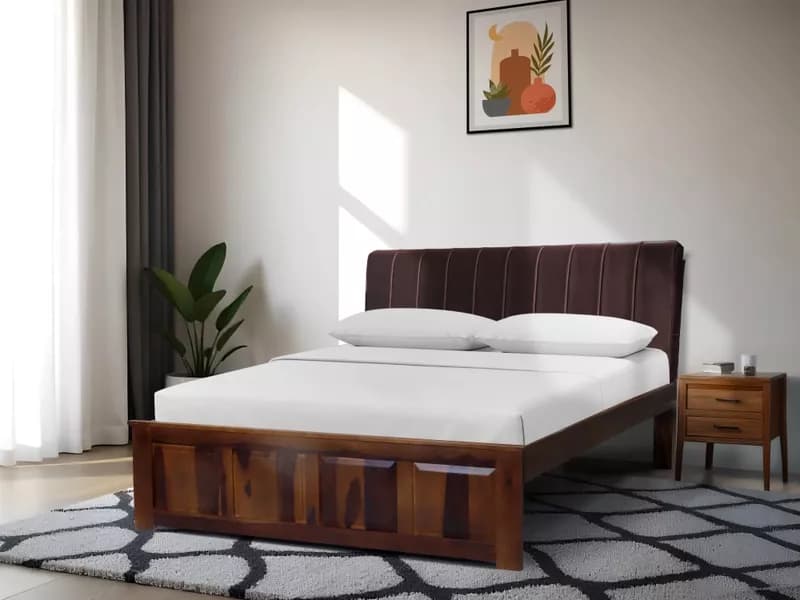 Regal Queen Bed with Dark Chocolate Leatherite