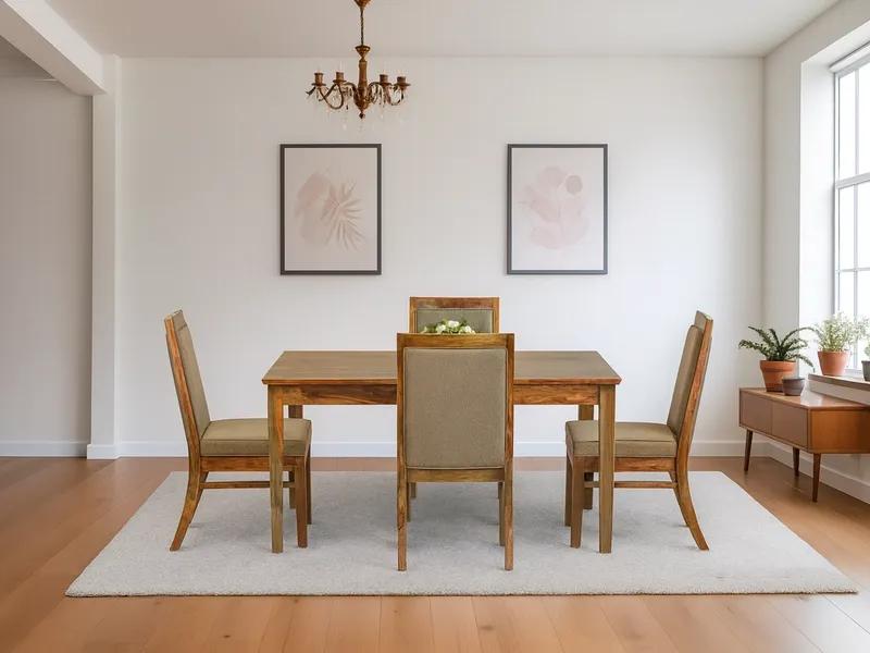 Belle Solid Wood 4 Seater Dining Set