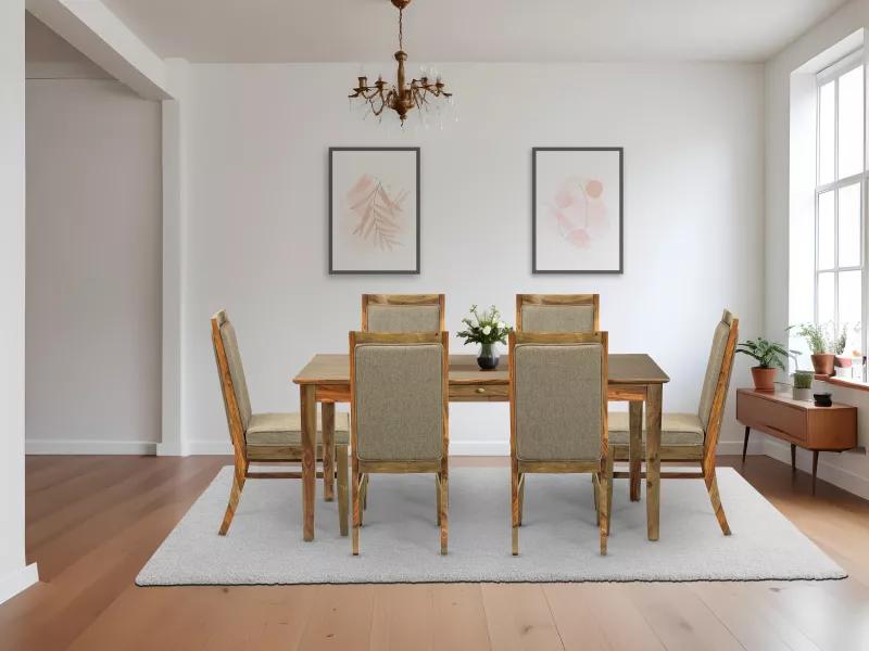 Belle Solid Wood 6 Seater Dining Set