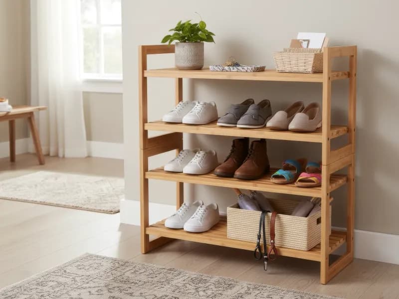 Belle Solid Wood Shoe Rack