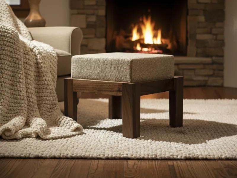 Belle Solid Wood Upholstered Stool