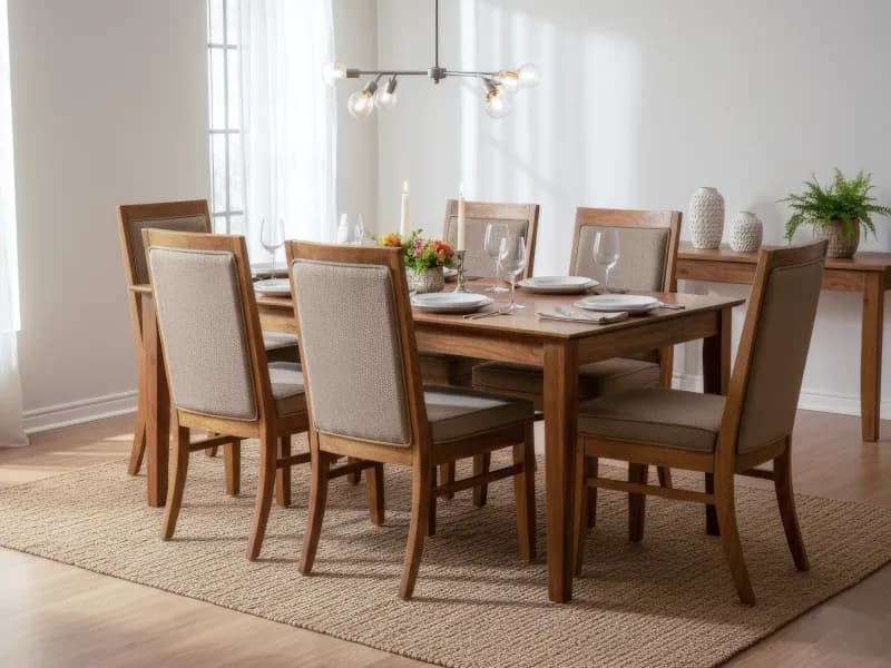 Belle Solid Wood 6 Seater Dining Set