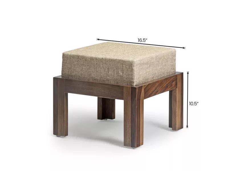Belle Solid Wood Coffee Table with 4 Stools