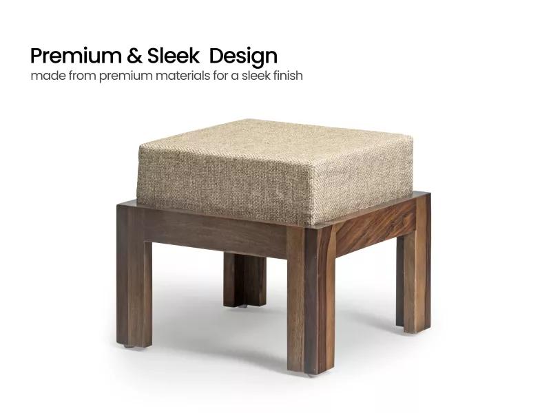 Belle Solid Wood Coffee Table with 4 Stools
