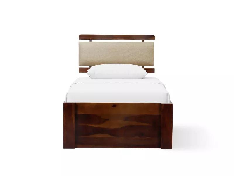 Belle Solid Wood Single Bed with 4 Inches Mattress