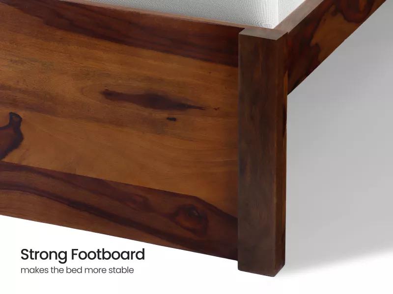 Belle Solid Wood Single Bed with 4 Inches Mattress