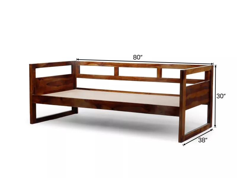 Hugo Solid Wood Sofa Cum Bed with 4 Inches Mattress