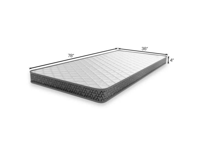 Hugo Solid Wood Sofa Cum Bed with 4 Inches Mattress