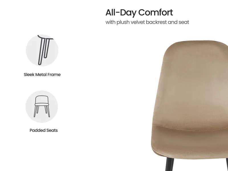 Joey Dining Chair in Beige Color