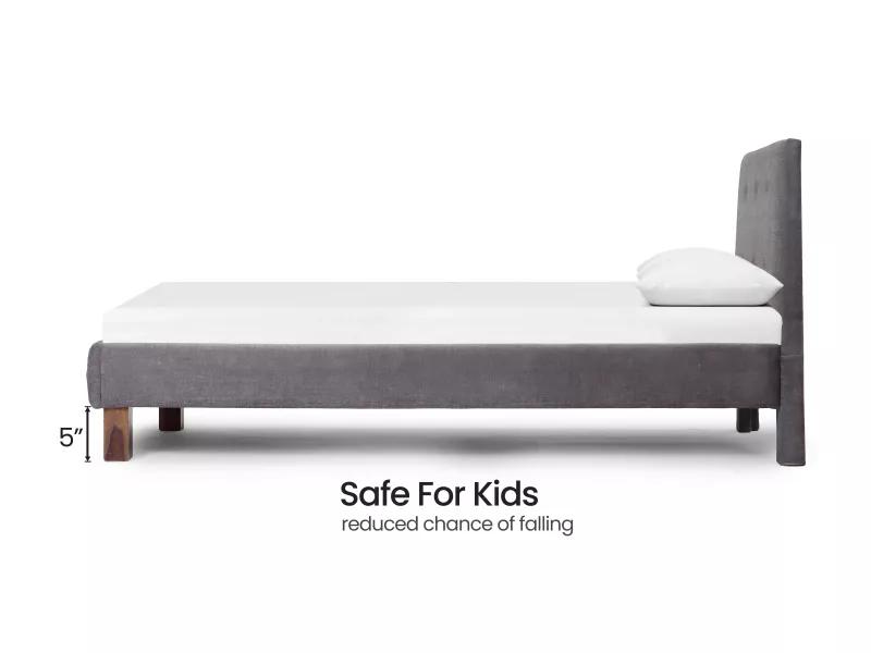 Soho Upholstered Single Bed with 4 Inches Mattress
