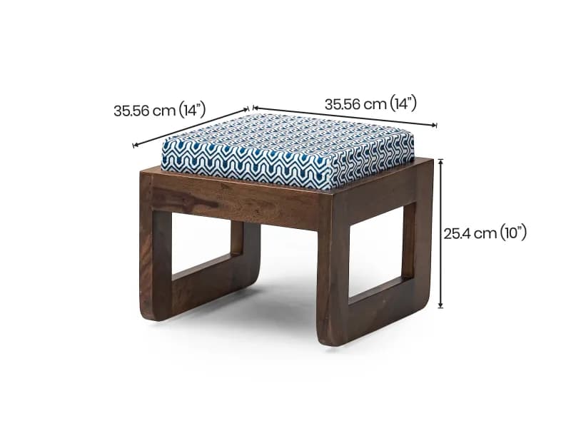 Vesta Solid Wood Coffee Table with 4 Stools