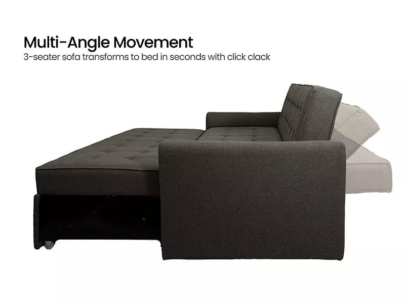 Zenith Sofa Cum Bed in Dark Gray