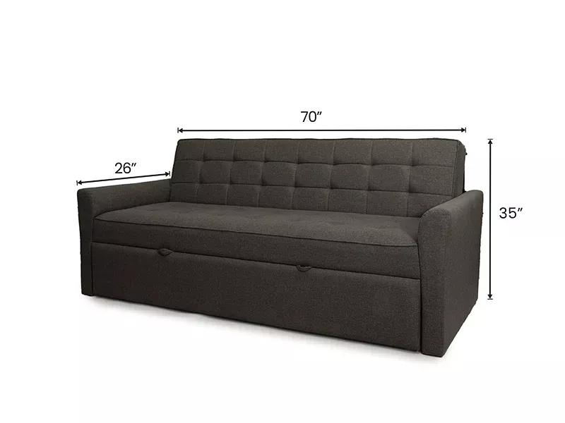 Zenith Sofa Cum Bed in Dark Gray