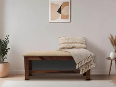 Alexa Solid Wood Bench with Cushioned Top