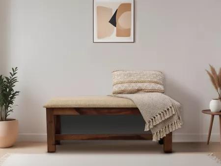 Alexa Solid Wood Bench with Cushioned Top