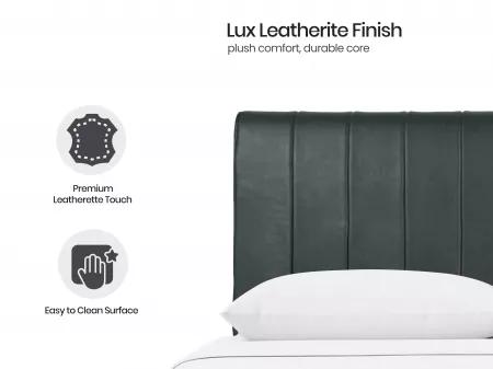 Regal Queen Bed with Bottle Green Leatherite