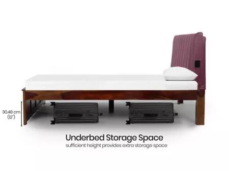 Regal Queen Bed with Burgundy Leatherite