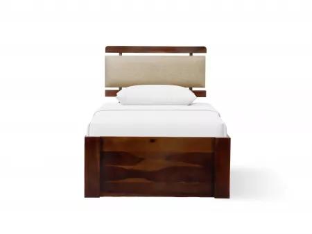 Belle Solid Wood Single Bed with 4 Inches Mattress