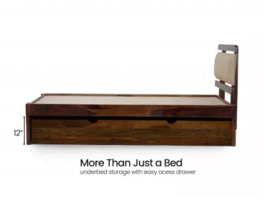 Belle Solid Wood Single Bed with Storage