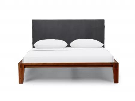 Jade Solid Wood Queen Size Double Bed with 4 Inches Mattress
