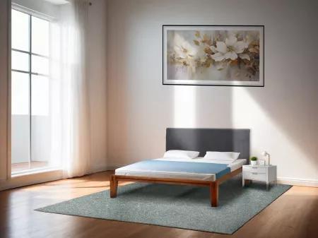 Jade Solid Wood Queen Size Double Bed with 4 Inches Mattress