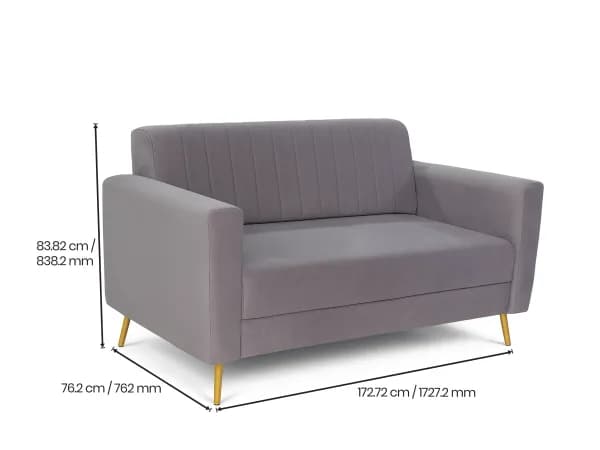 Tulip Upholstered 3 Seater Sofa in Grey Color