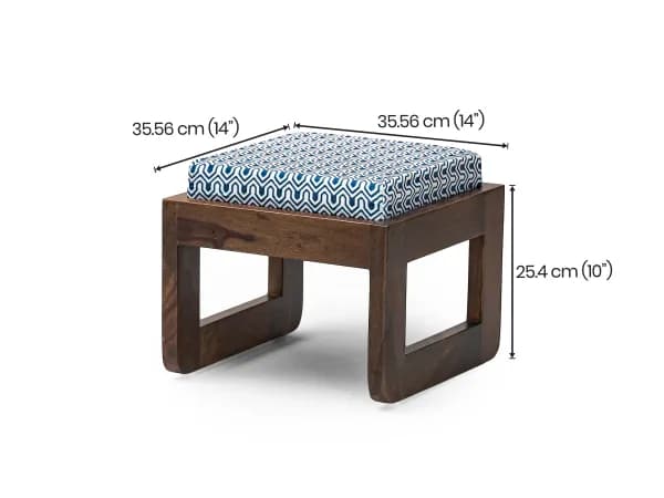 Vesta Solid Wood Coffee Table with 4 Stools