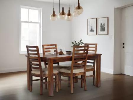 Alexa 6 Seater Dining Table with 4 Wooden Chairs