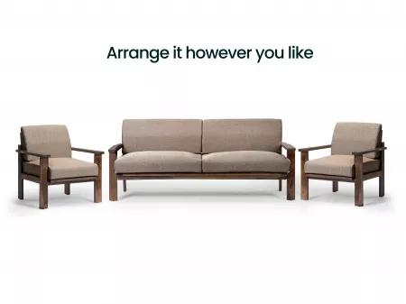Athena Solid Wood 5 Seater Sofa Set