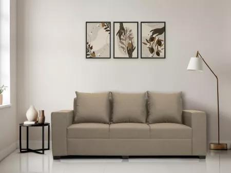Hugo Upholstered 3 Seater Sofa in Beige Color