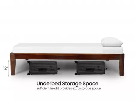 Hugo Solid Wood Queen Size Double Bed with 4 Inches Mattress