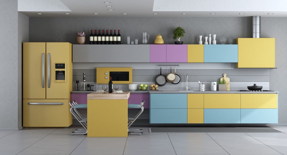 colour modular kitchen 