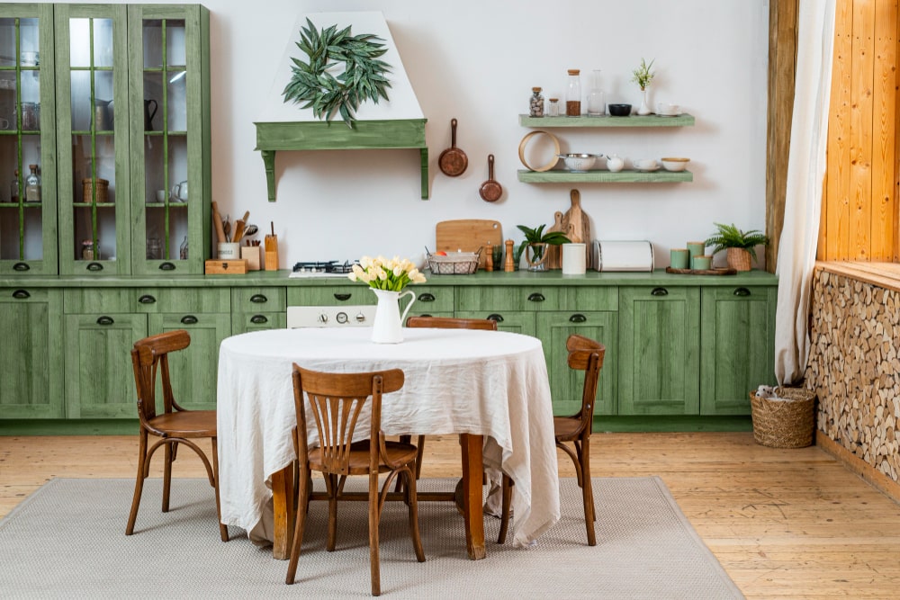 dining room green wall paint